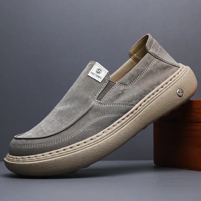 Men's Lightweight Canvas Casual Shoes for Men Breathable Loafers Men Comfortable Outdoor Walking Shoes High Quality Men Sneakers