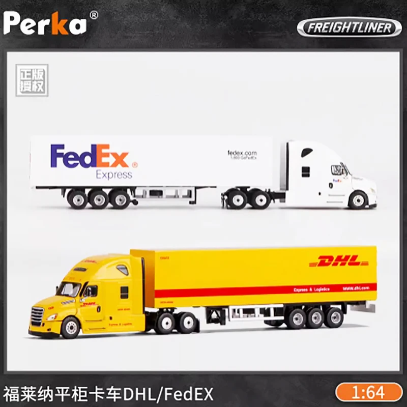 

Diecast 1:64 Scale DHL FedEx Express Freight Large Truck Alloy Car Model Simulation Toy Collection Gift Static Model