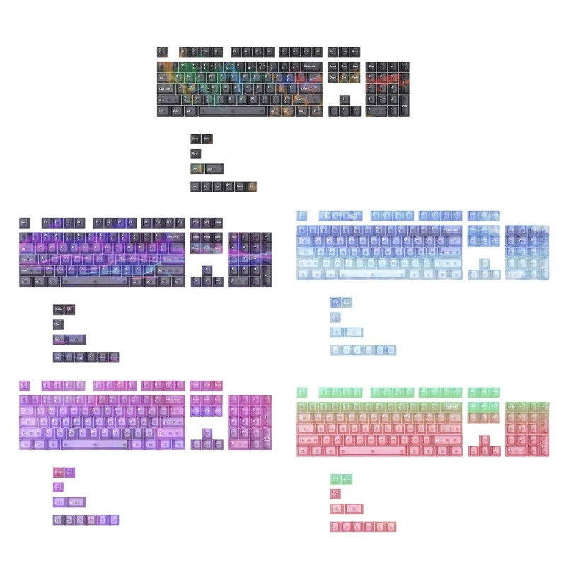 Klare 115-Tasten-Tastenkappen mit Originalprofil, Farbsublimation für Gaming-Tastaturen, Tastenkappe Y4QF – Detail 1
