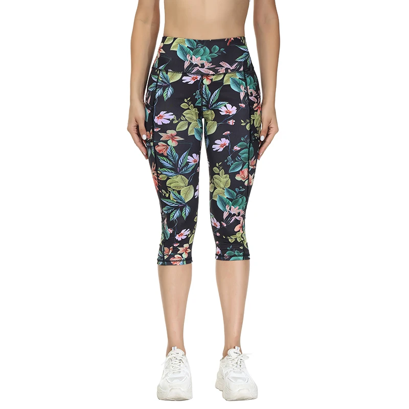 Capri Leggings with Pockets for Women High Waisted Workout Leggings Tummy Control Yoga Pants