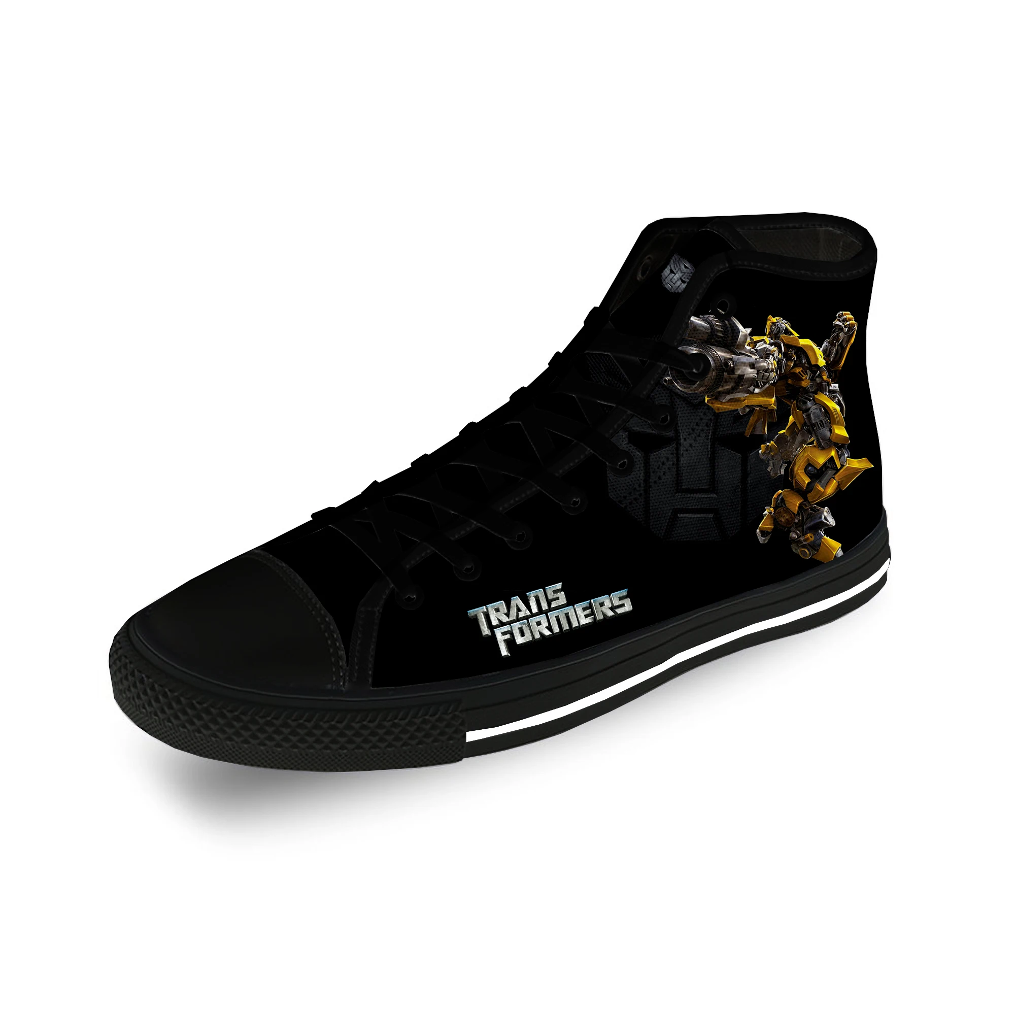 Movie Bumblebee Transformer Anime Casual Cloth Fashion 3D Print High Top Canvas Shoes Men Women Lightweight Breathable Sneakers