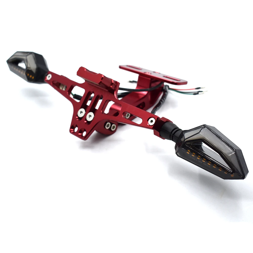 Motorcycle license plate bracket CNC aluminum alloy with LED For Kawasaki Z800 Z900 Z1000 Ninja 250 300 400 500R 650 650R 1000