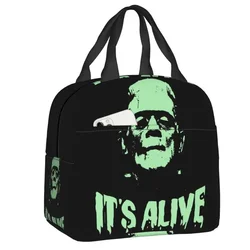 Frankenstein Monster Thermal Insulated Lunch Bags Women Horror Lunch Container for Outdoor Camping Travel Storage Food Bento Box