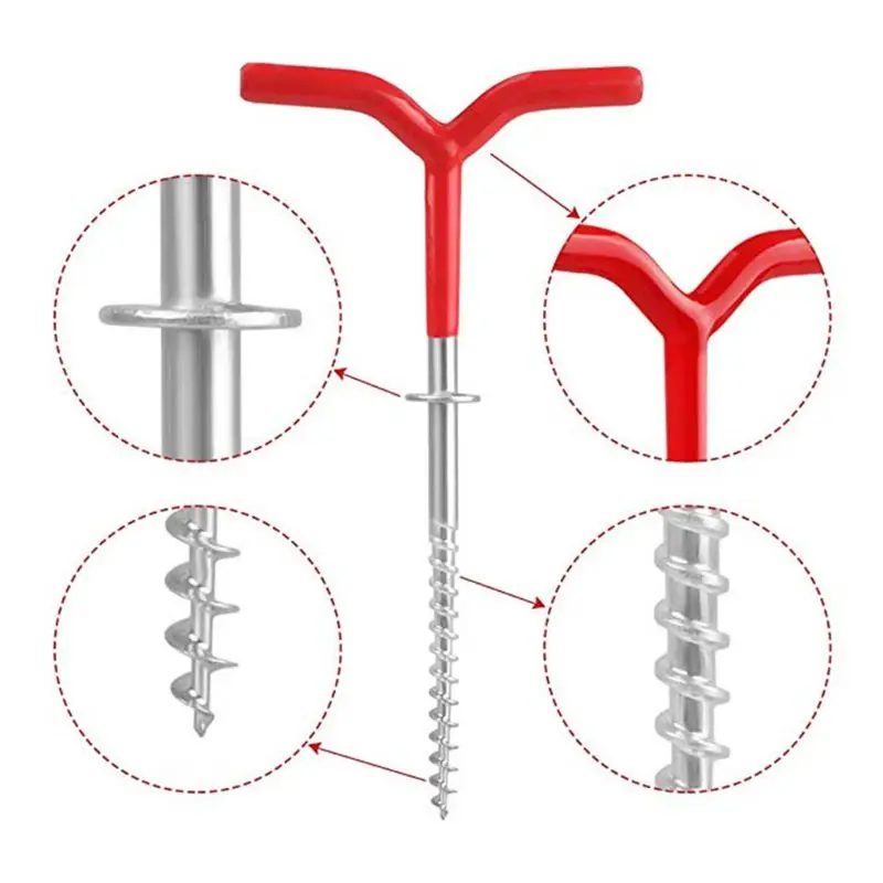 Tent Stakes,Outdoor Stainless Steel Stakes, Unbreakable Screws, Ground , Available in Beach, Snowfield and Grass