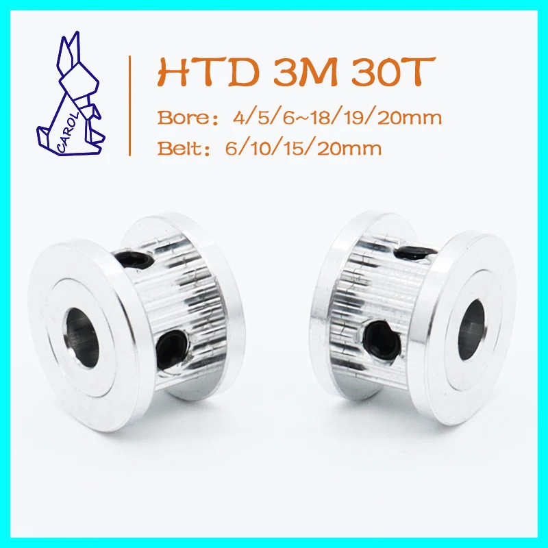 30Teeth HTD 3M Timing Pulley 30 Teeth Bore 4/5/6-12/14/15mm For Width 6/10/15/20mm 3M Pulley HTD3M Pulleys 30T Synchronous Wheel