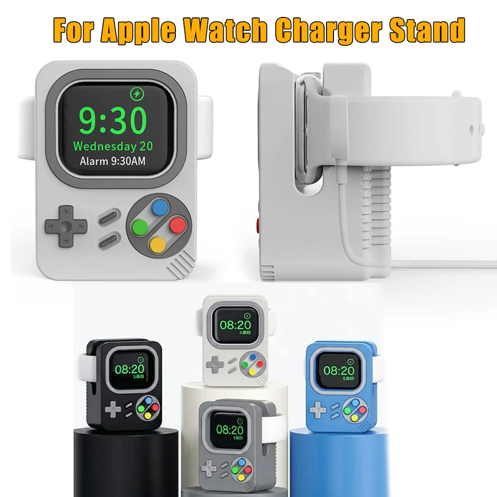 NEW Computer Design Desktop Holder for Apple Watch Charger Stand; Compatible iWatch Ultra, S11-1, SE; Silicone Charging Base
