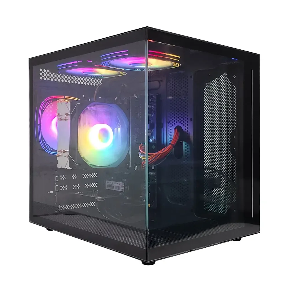 Desktop PCs I3 12100 I5 12400 H610m 16g Ddr4 M.2 Rx580 Gaming PCs Computer With Rgb Desktop Computers