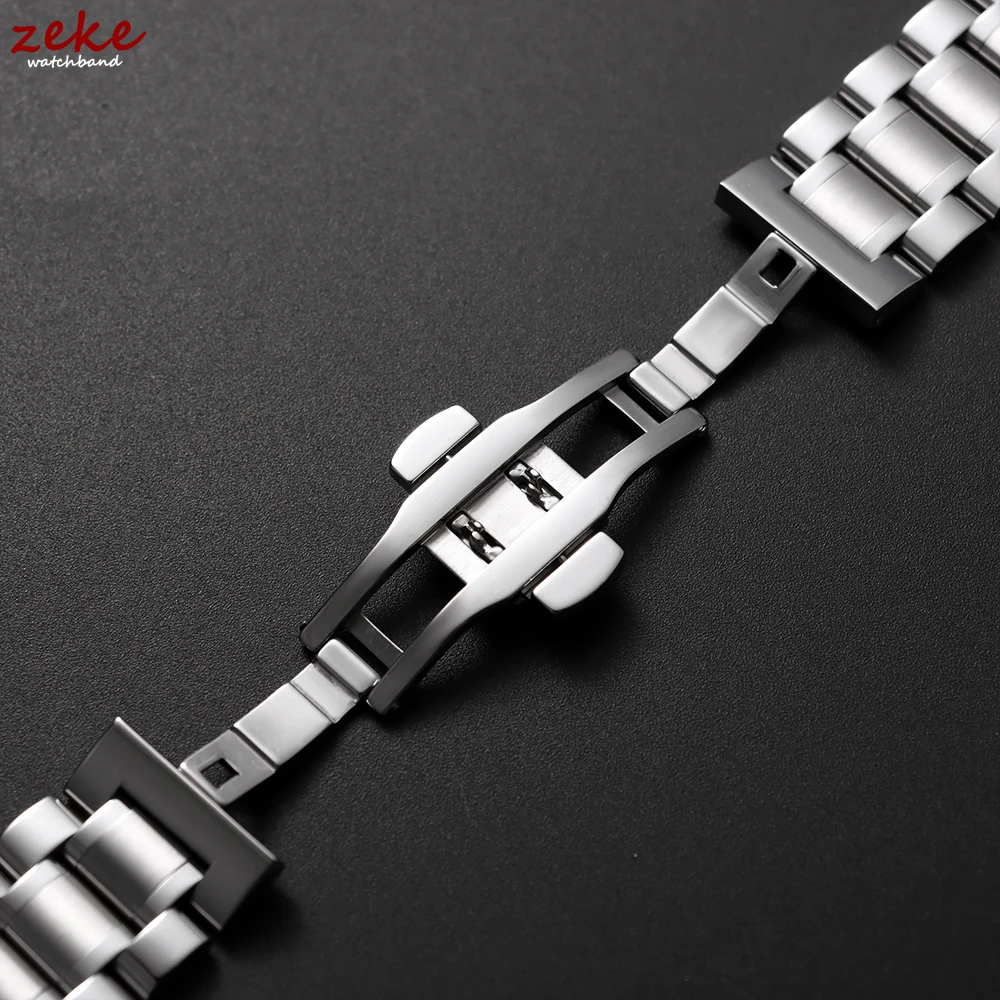 Luxury Arc Flat End Solid Stainless Steel Watch Bracelet for Tissot Butterfly Clasp Strap 12/14/16/18/19/20/21/22/24mm Watchband