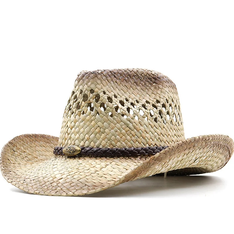 

Men Hats Summer and Raffia Women Straw Woven Sunscreen Straw Hat Hollow and Breathable Big-edge Beach Caps Outing Sun Cap