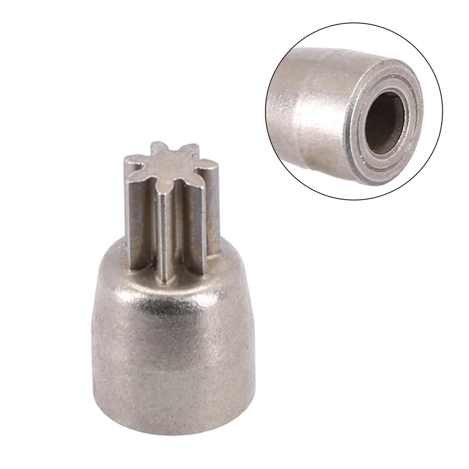 High Quality Brand New Gear 7 Tooth 18.5*11*11mm 4.98mm Shaft Diameter Gear Sleeve Motor Gear Replacement Silver