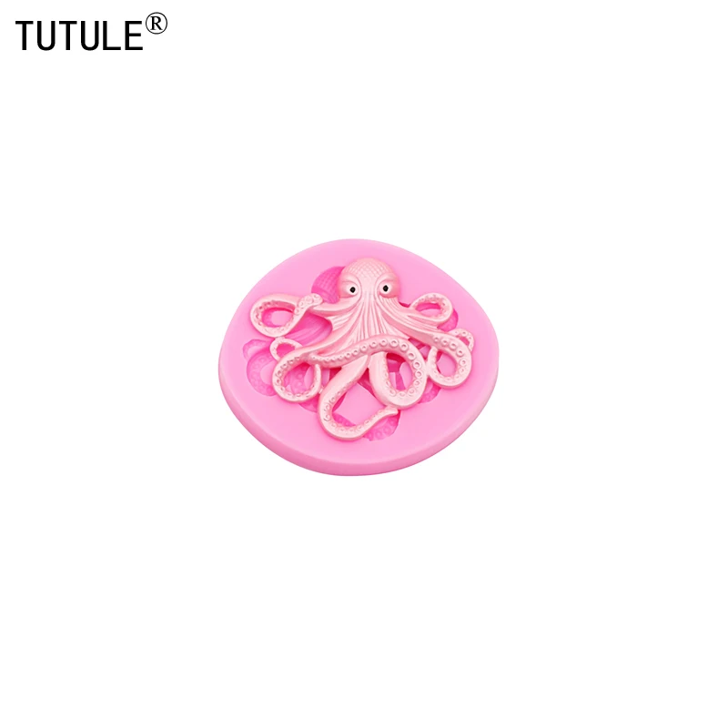 3D Octopus Flip Candy Chocolate Cake Silicone Mold DIY Octopus drop glue clays epoxy resin jewelry Accessories Silicone Mold