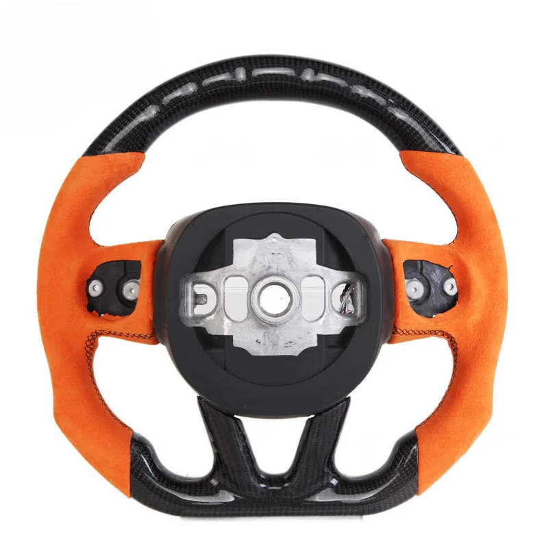For Dodge Modified LED Forged Reflective Carbon Fiber Steering Wheel With Horn Shell