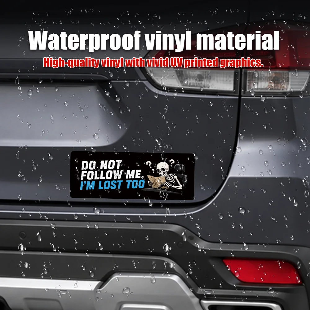 Funny Car Stickers 2Pcs Waterproof Vinyl Car Accessories Do Not Follow Me Im Lost Too Decal Rear Window Bumper Cars Trucks SUVs