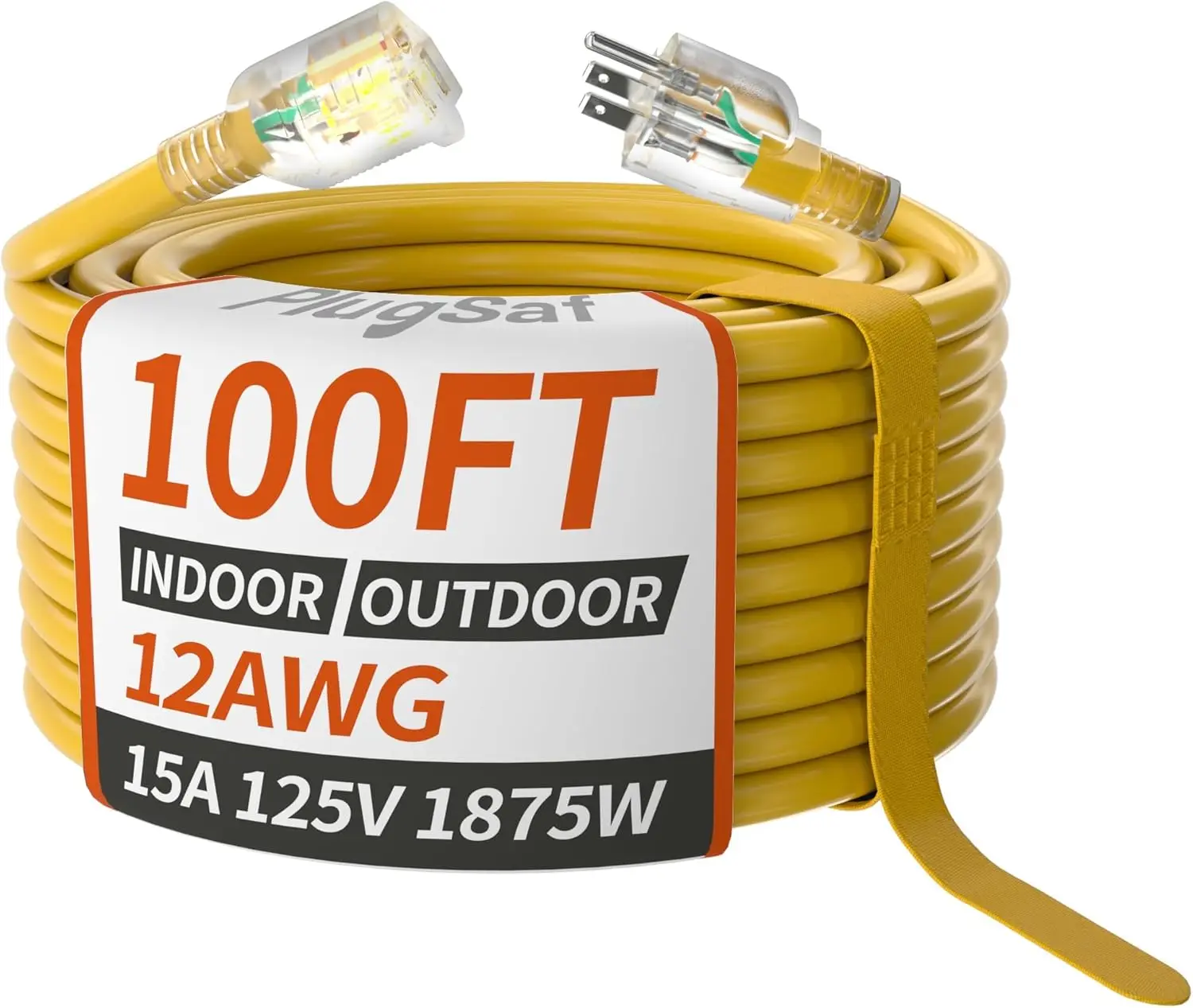 

100ft 12/3 Gauge Outdoor Extension Cord Waterproof with Lighted Indicator,12 Gauge SJTW Heavy Duty 15Amp 1875W,New Popularity