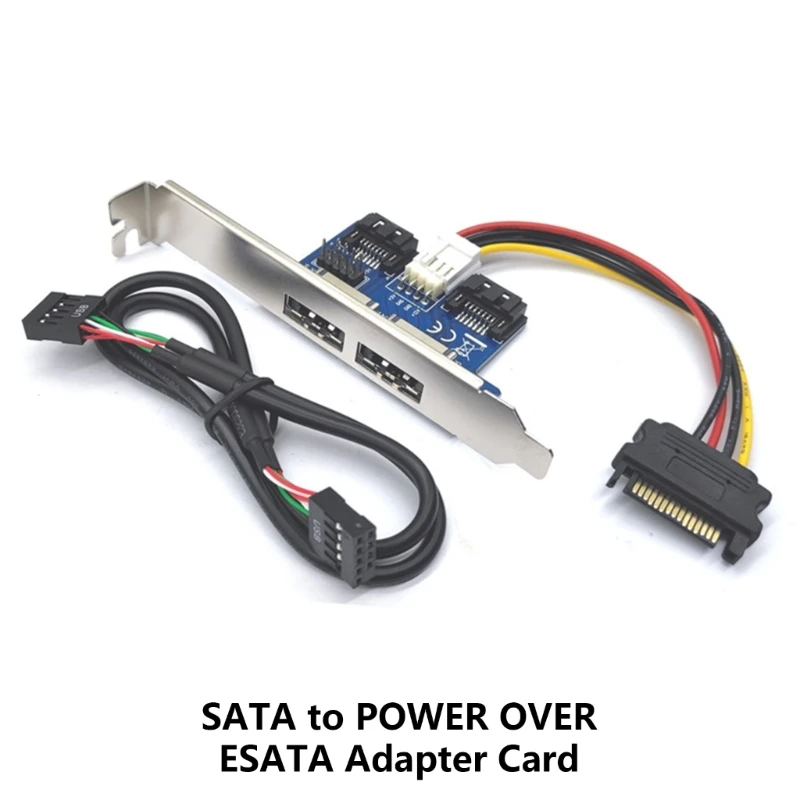 Metal SATAs to Power Over ESATA Card for Data Transmission