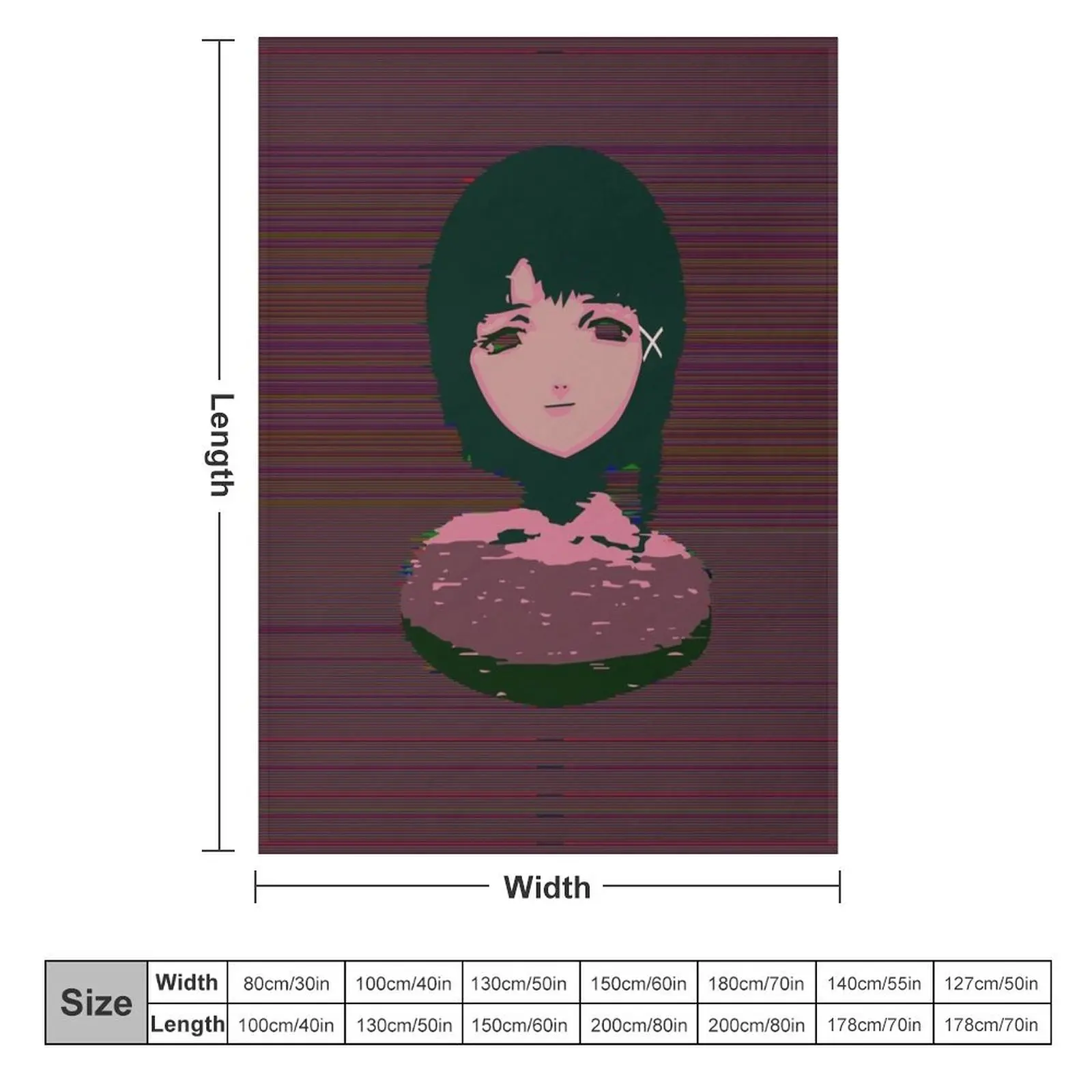 Serial Experiments Lain - Glitch Throw Blanket Thin Soft Big Blankets