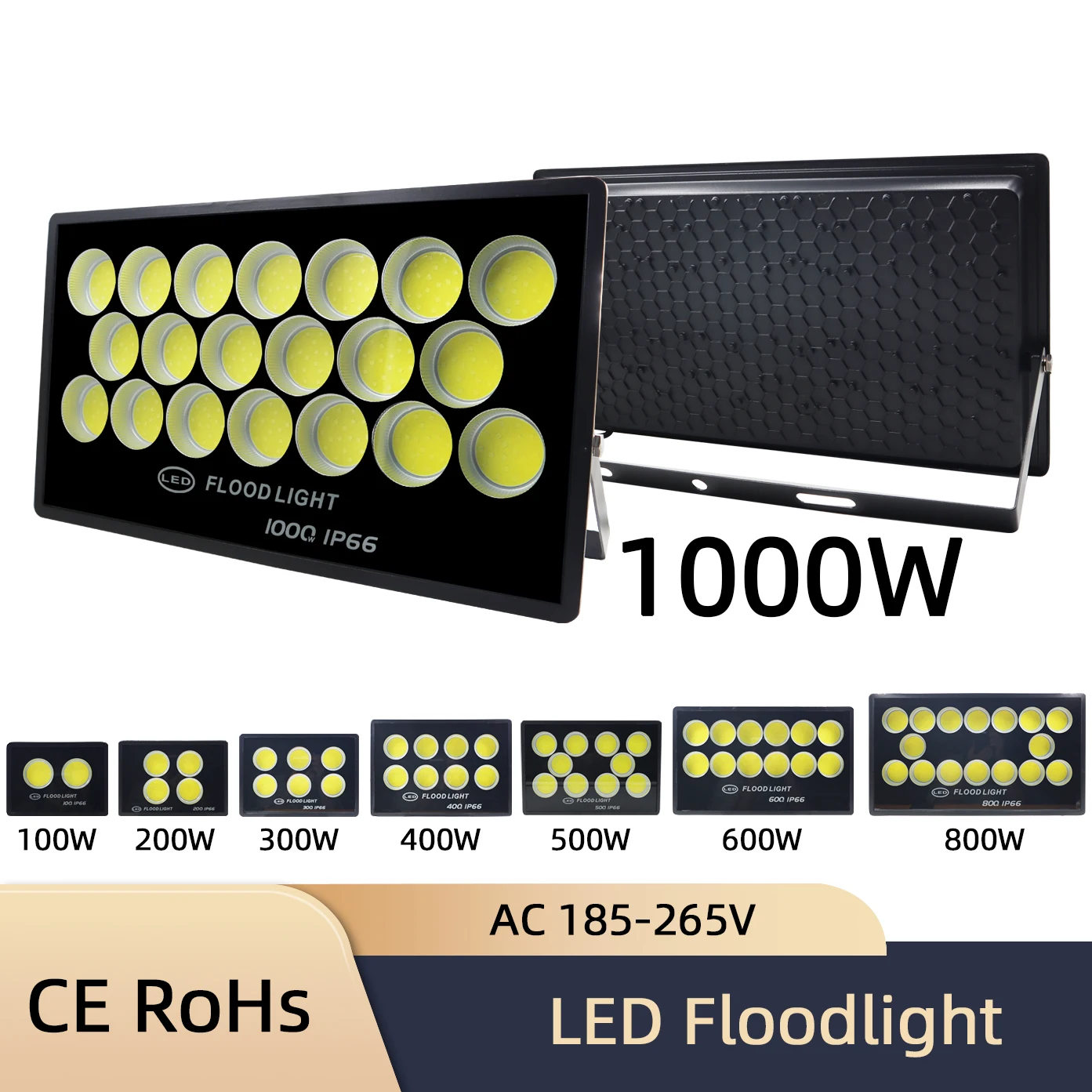 Led Flood Light 100W-1000W AC 220V Outdoor Wall Floodlight Spotlight IP66 Waterproof LED Street Lamp Courtyard Indoor