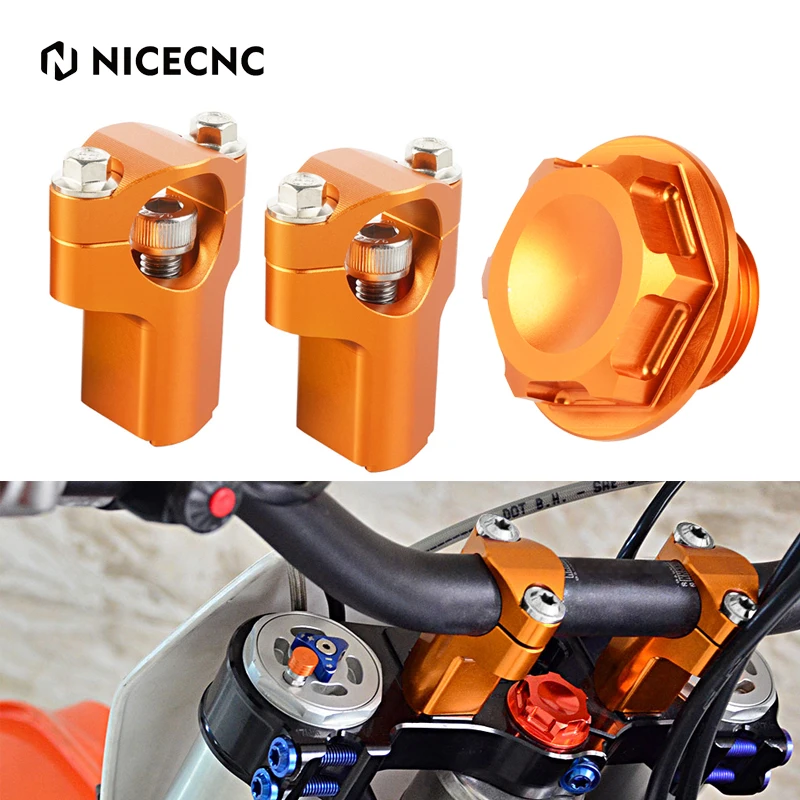 NICECNC For KTM EXC 300 EXC-F 350 2016-2023 52mm Handlebar Riser Bar Clamp Mount Steering Stem Nut For Husqvarna TE 300 FE 450