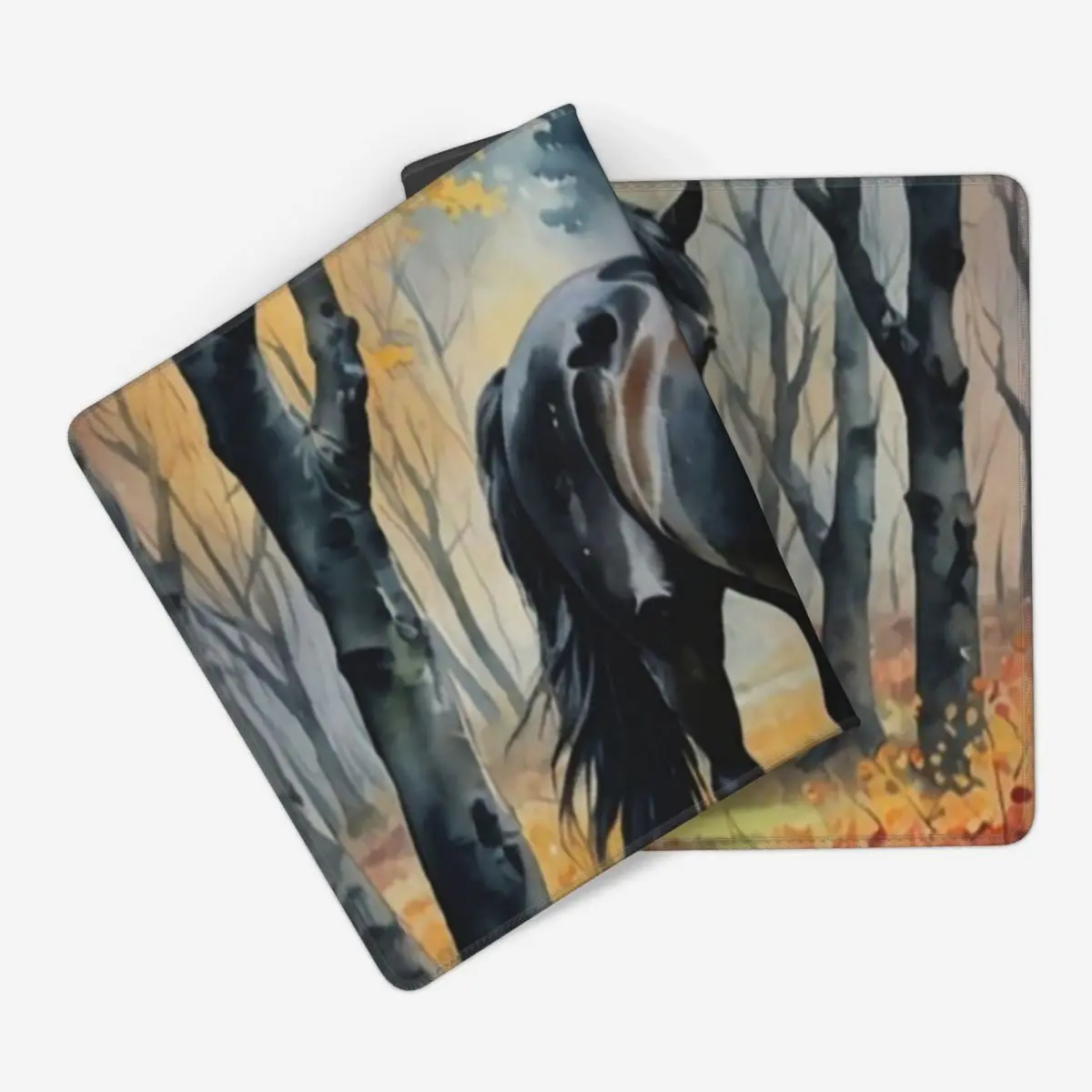 Large Mouse Pad Horse Under The Autumn Leaves Tree Gamer PC Laptop Mats Keyboard Carpet Computer Gaming Accessories Desk Mat