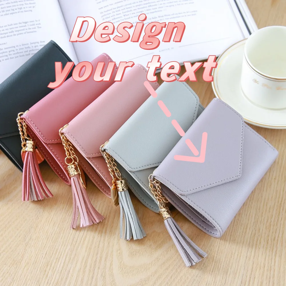 تخصيص شخصية قصيرة شرابة قلادة المرأة المحفظة للماء مخصص الأزياء الفاخرة عالية الجودة فتاة صغيرة محفظة نسائية للعملات المعدنية