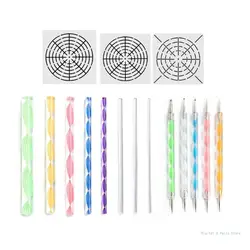 M17F Mandala Dotting Tools Kits for Painting Rock Stone Pottery Acrylic Rods Sculpture Stencil Pen&Stencil&Paint Tray&Brushes