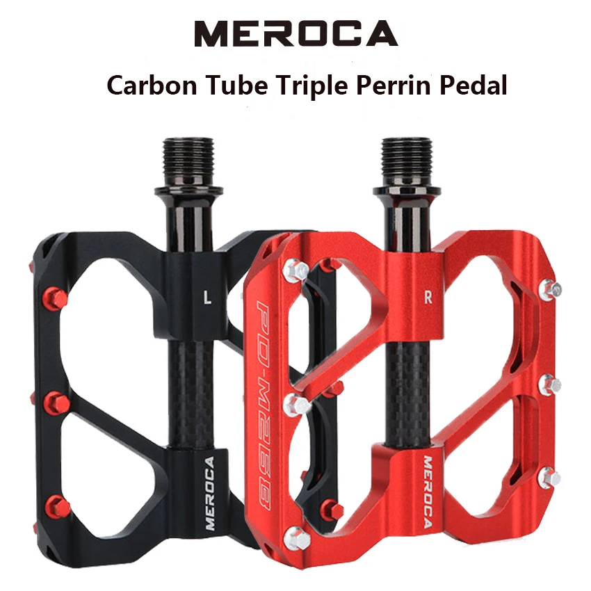 

MEROCA Bicycle Pedal 3 Bearing Non-Slip Mtb Pedals Sealed Three Bearing Aluminum Alloy Mountain Bike Pedal Cycling Accessories