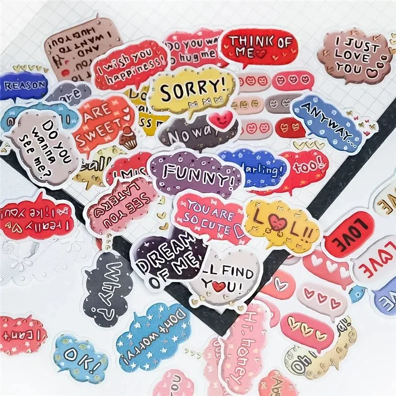 40pcs/pack Cute Love Message Diy Diary Sticker Album Label Scrapbooking Sticker Decoration For School Office Stationery