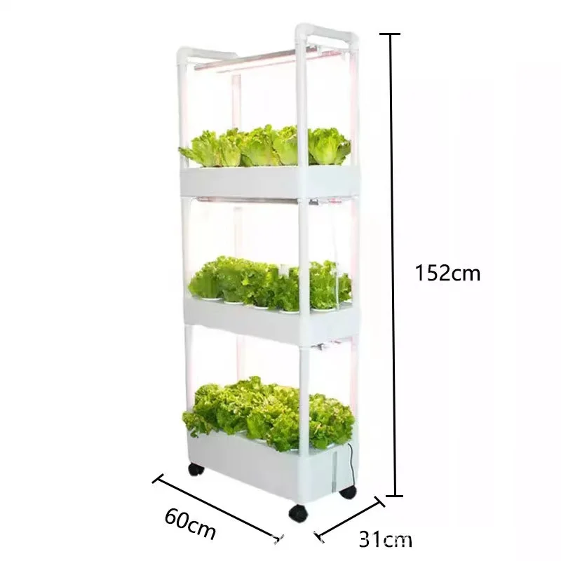 Imagem -02 - Sistema Hidropônico com Led Grow Light Kit de Jardineiro Vertical para Alface de Ervas Camadas 42 Instalações