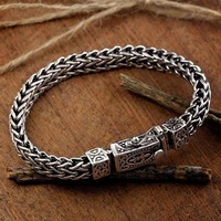 New Silver Color Hand Woven Rope Twists Pattern Fashion Bracelets for Women Men Retro Couple Jewelry