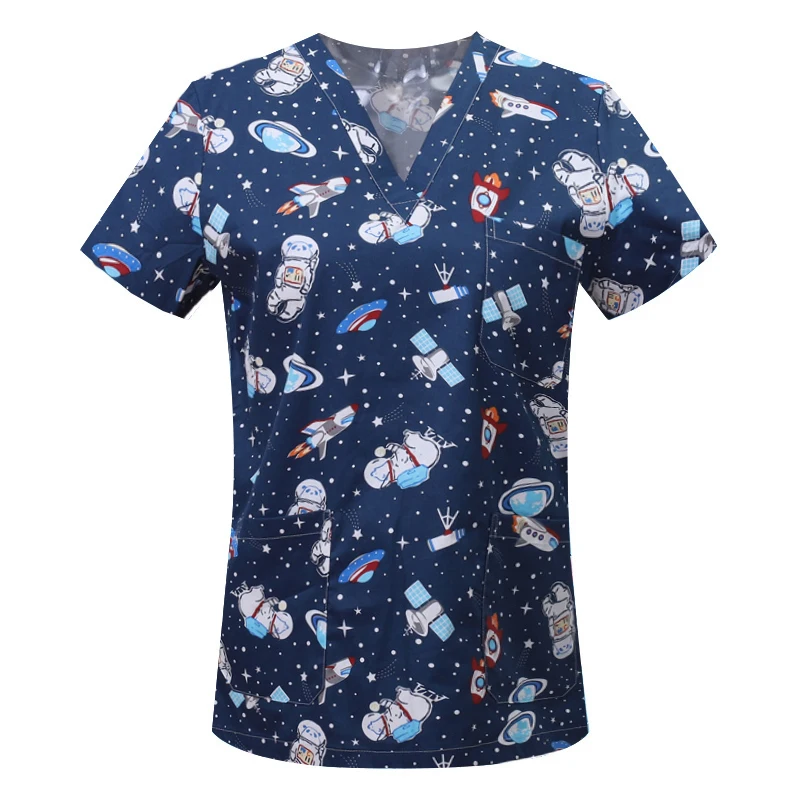 

S-XXL Pet Grooming Doctor Work Clothes 100%Cotton Workwear Men And Women Uniforms Wholesale Printing Scrubs Tops/Shirts