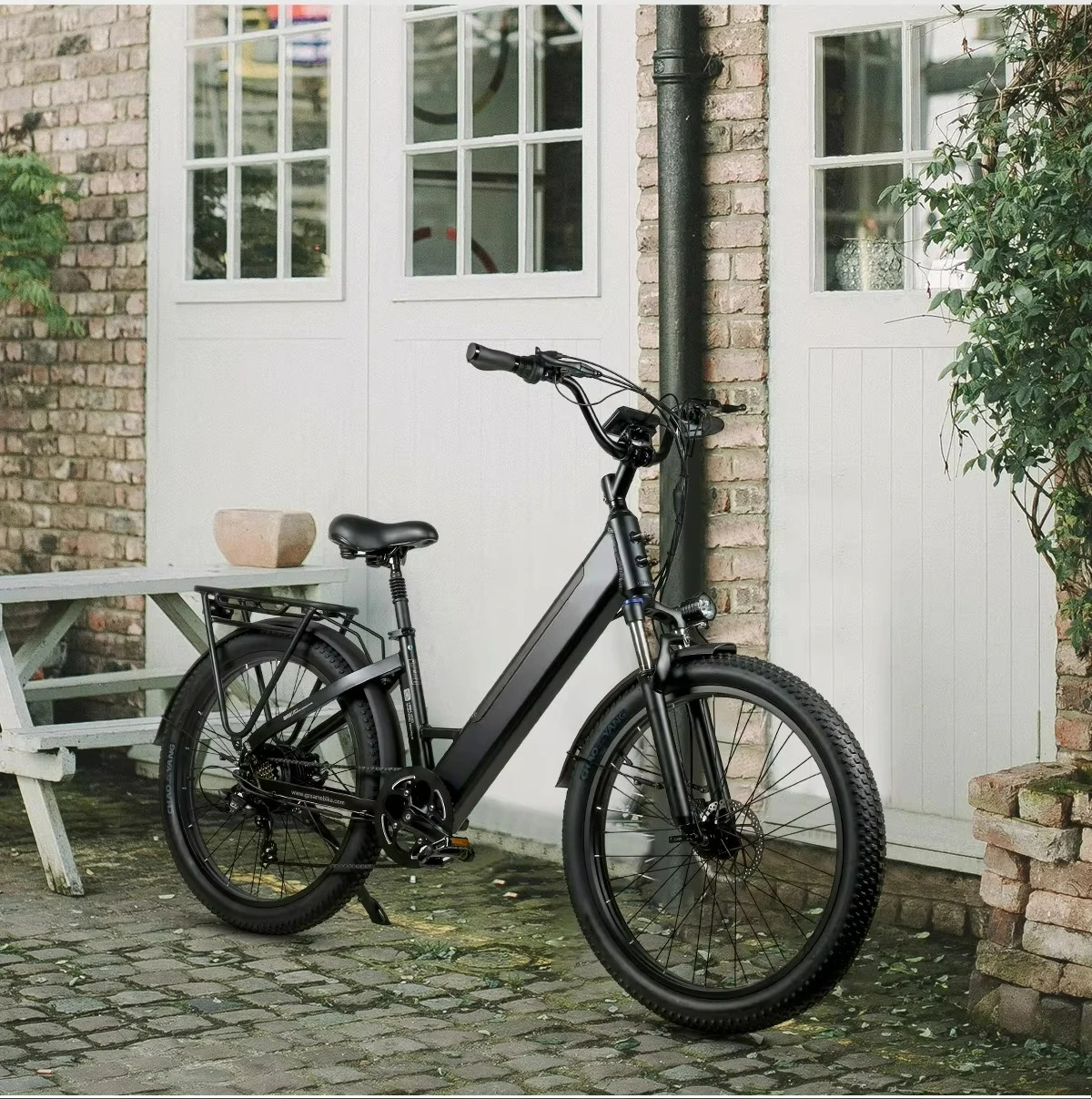 RS-A01 Plus 48V 14Ah 750 Motor Power Fat Tire Mountain City Pedal Assisted 26 Inch with Basket Electric Bicycle