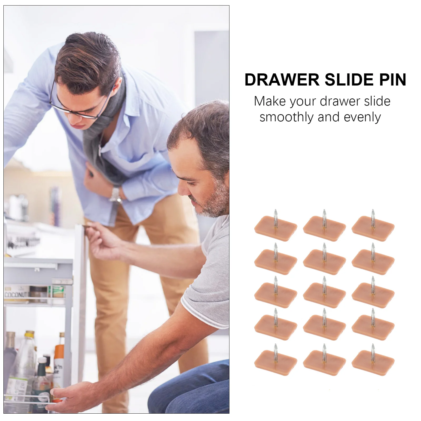 

100Pcs Furniture Sliding Nails Rectangular Plastic Small Square Nails for Drawer Repair Smooth Sliding Home Use