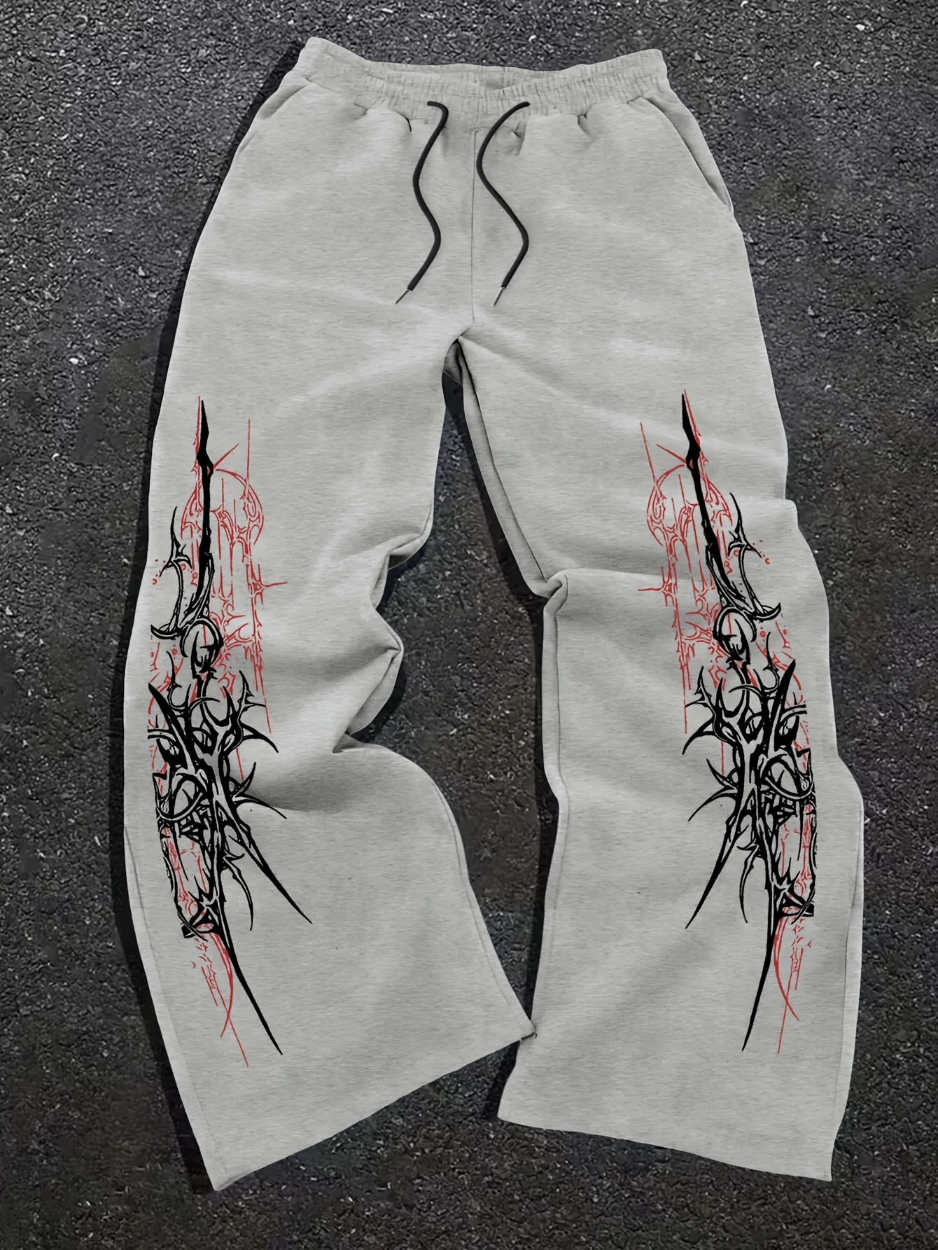 Men's Versatile Solid Color Drawstring Loose Casual Sports Pants, Spring and Autumn Men's Outdoor Home Casual Pants
