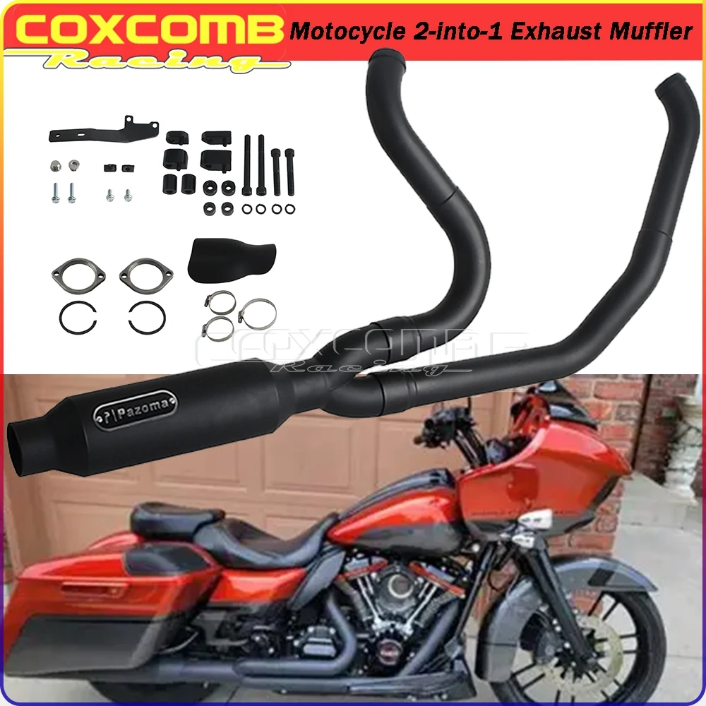 2 into 1 Exhaust Muffler Pipe For Harley CVO Road Glide Custom FLTRXSE 2018-2025 CVO Electra Glide Ultra Limited FLHTKSE 2017-21