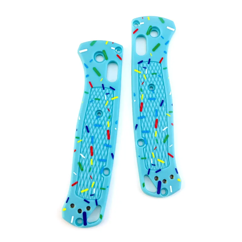 CNC 6 Colors Tiffany Blue / Pink Doughnut Pattern Plastic Material Knife Grip Handle Scales for Benchmade Bugout 535 Knives