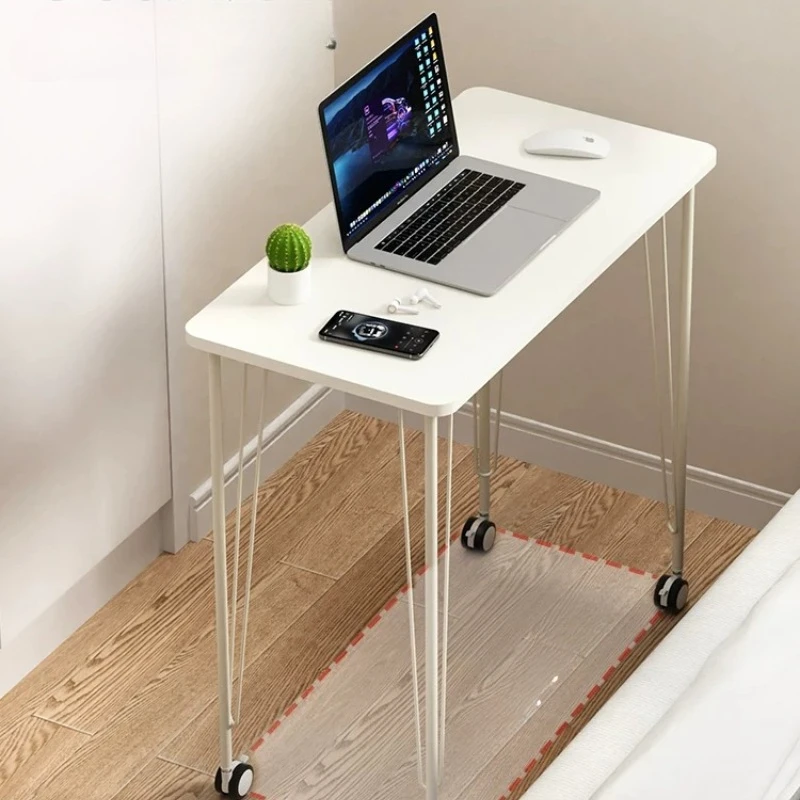 Desk mobile wheeled study table simple sofa side table writing  household pulley bedside  computer table