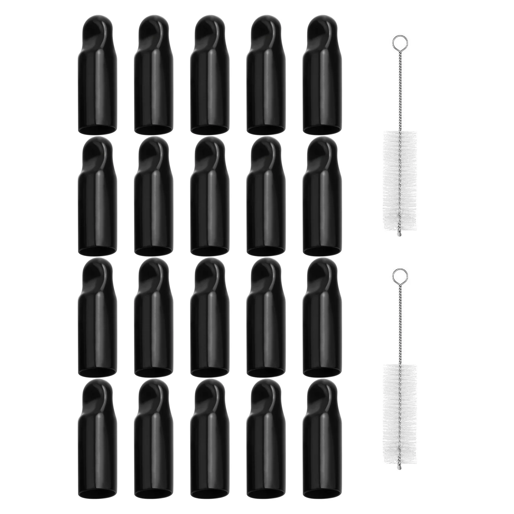 BHTS-22 Pieces Draft Beer Tap Cover Beer Tap Cleaning Brush 20 Pieces Beer Faucet Keg Caps Rubber Tap Soother Sanitary Cover