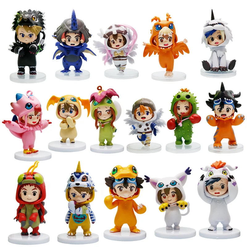 

Набор из 8 фигурок персонажей Digimon: Тайчи, Мэтт Исиды, Сора, Агумон, Габумон. Коллекционные аниме-фигурки для косплея.