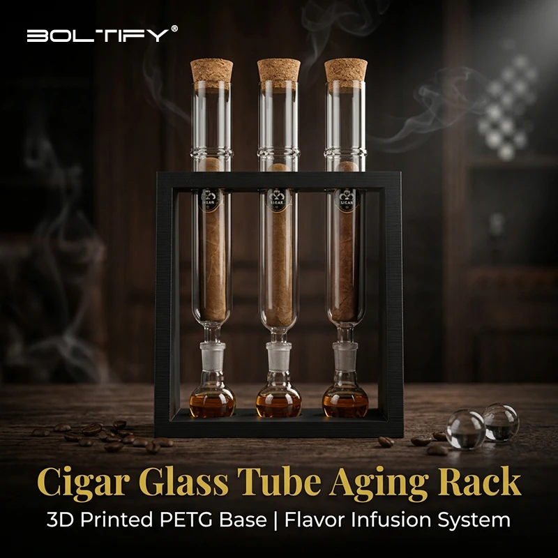3 Tubes Borosilicate Glass Cigar Tube Aromatherapy Humidors Tubes Kit, Humidity Control Straight Pipe, Ball Base & Wooden Plug