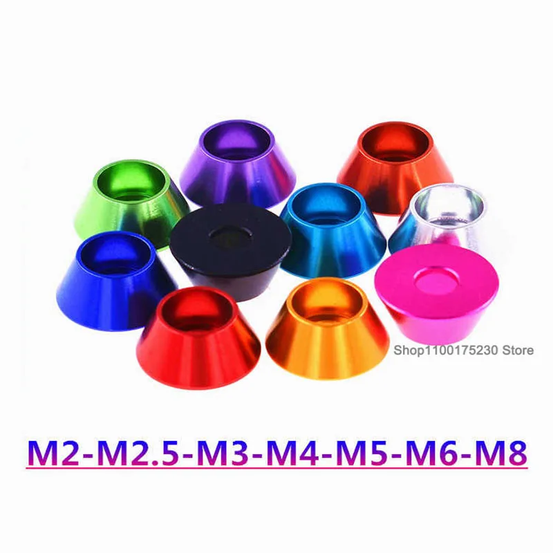 M3 M4 M5 M6 Corlorful Aluminum Cup Head Washer Cap Head Gasket Cone Flat Countersunk Head Washer For RC Model Part/DIY