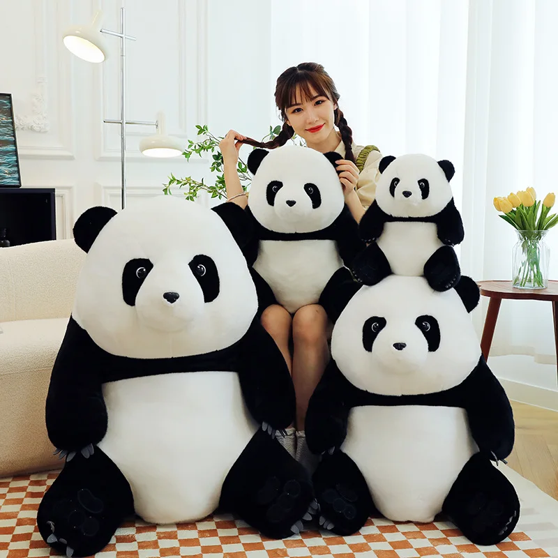 Real Life Lovely Giant Panda Plush Toy Simulated Precious Animals Pandas Doll Soft Pillow Toys for Children Kids Birthday Gifts