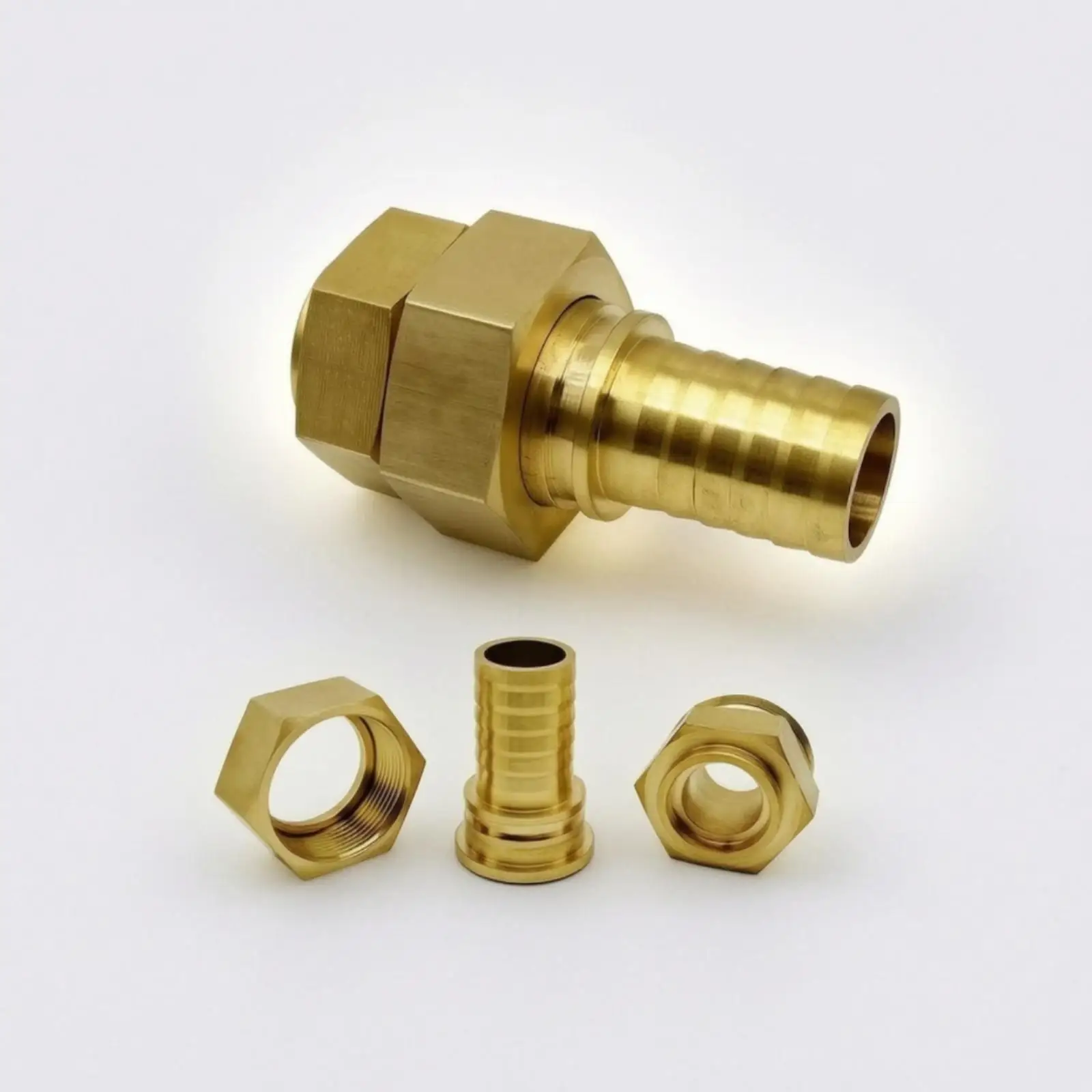 Brass Barbed Hose Connector Industrial Stepped Barb Hose Adapter with Threaded Fitting Couplings Tight Seal Fittings Sturdy