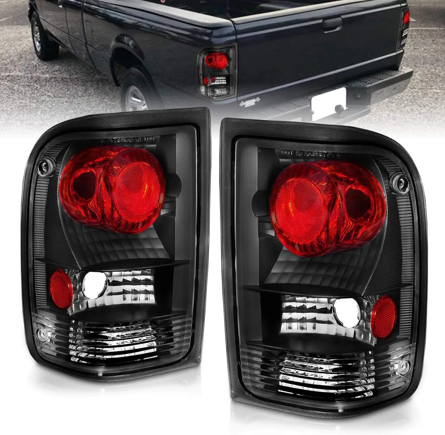 1993-1997 Ford Ranger JDM Replacement Brake Tail Lights Assembly Set - Passenger and Driver Side