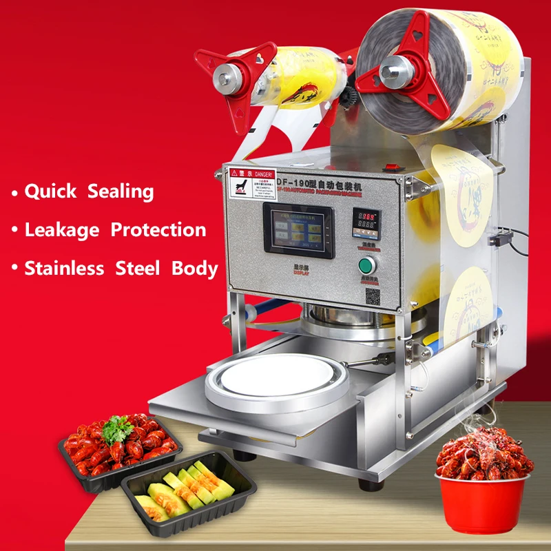 Automatic Electric Sealer Food Container Packaging Plastic Cup Machine Meal Box Seal Machine CustomizedSize Round/RectangleShape