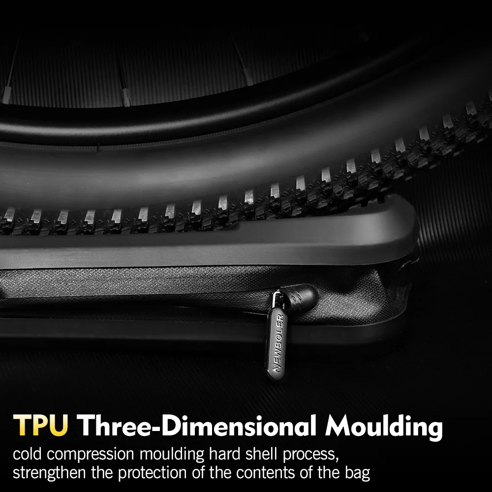 NEWBOLER-bolsa para bicicleta a prueba de lluvia, bolsa para cuadro de tubo frontal superior, gran capacidad, para bicicleta de montaña y carretera, accesorios negros para bicicleta