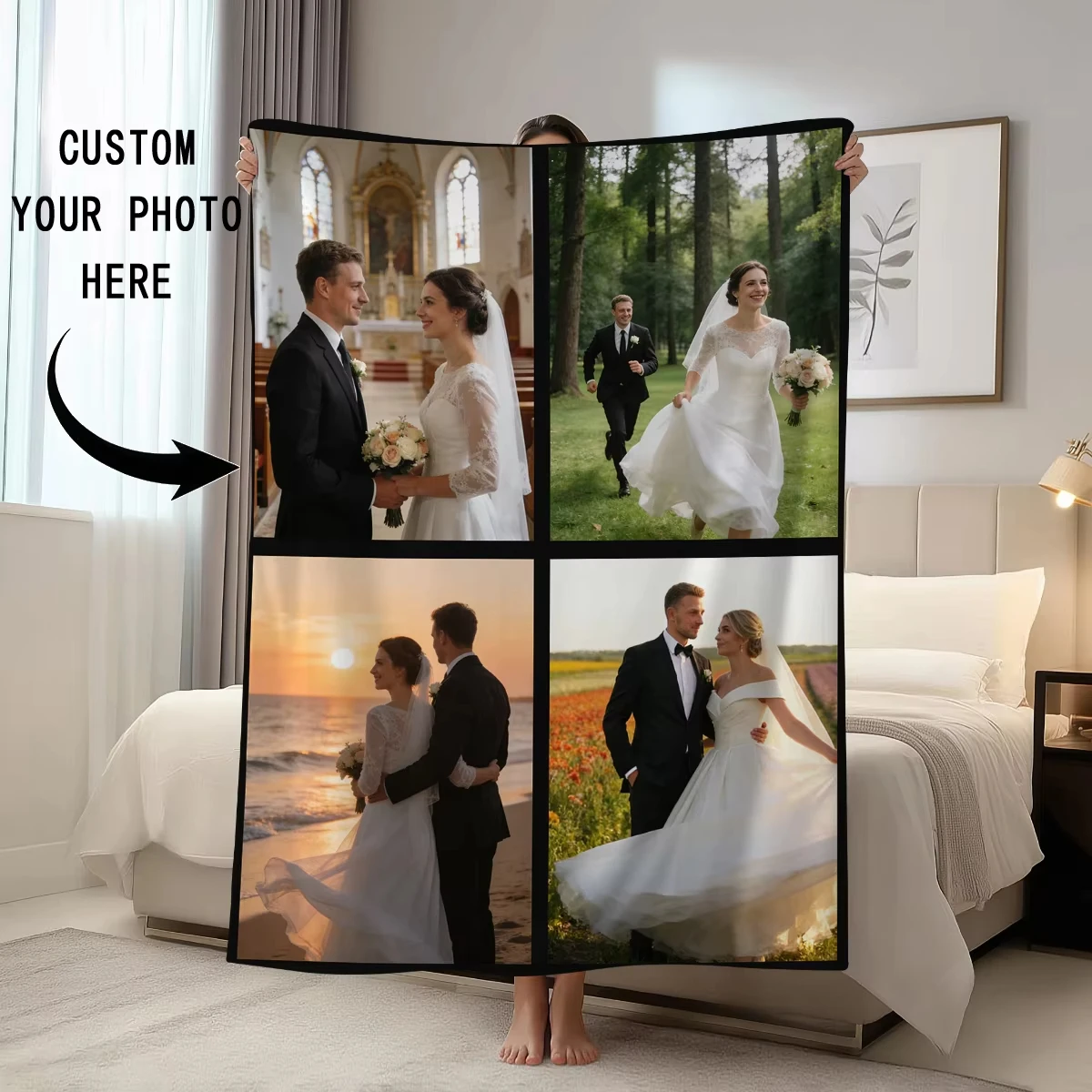 Personalized Custom Blankets Customizable Photo Picture Soft Flannel For Sofa Beds Dormitory Perfect Holiday Gift Travel Blanket