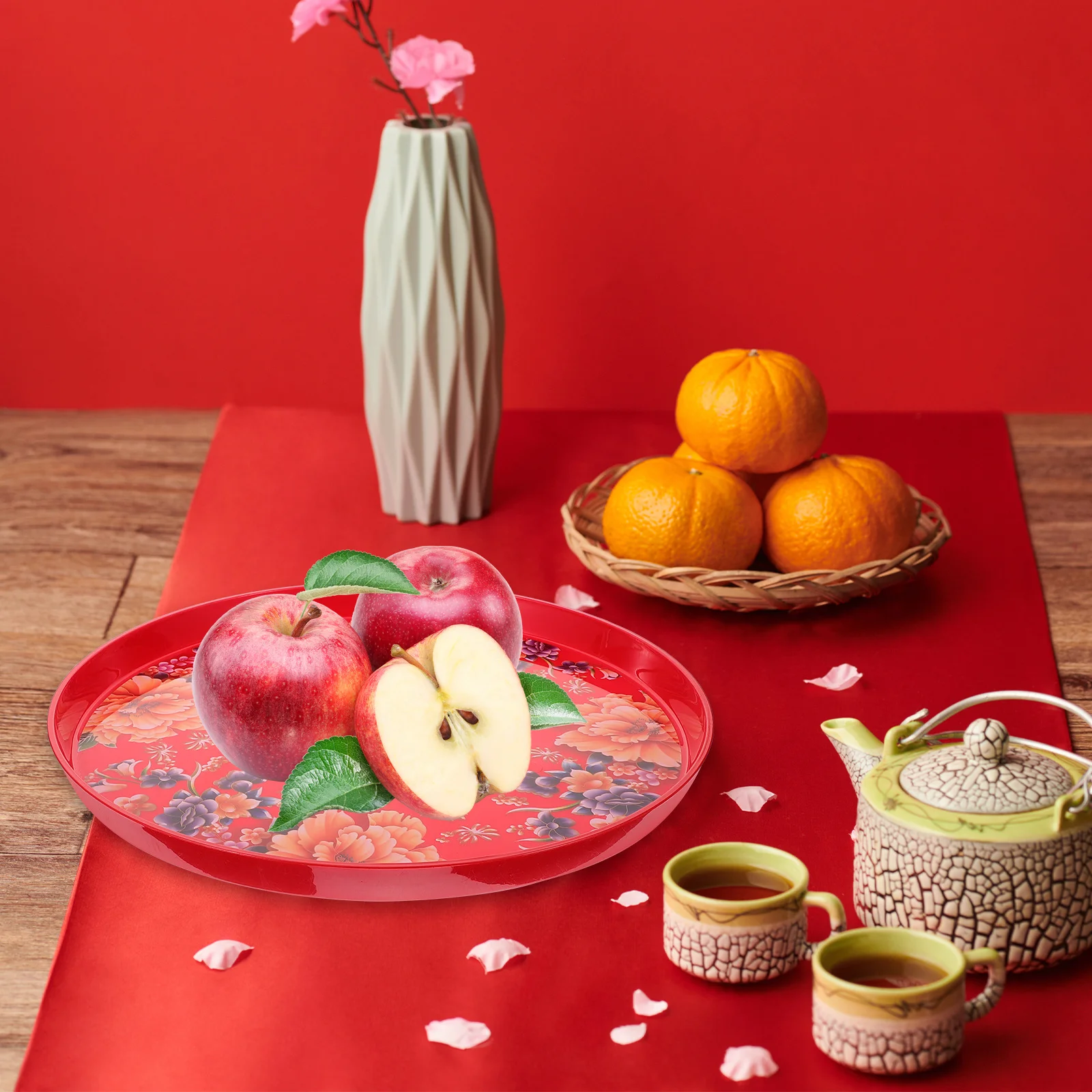 

Chinese Wedding Tea Tray Snack Serving Plate For Candy Fruit Storage Home Party Decorative Tray Wedding Supply