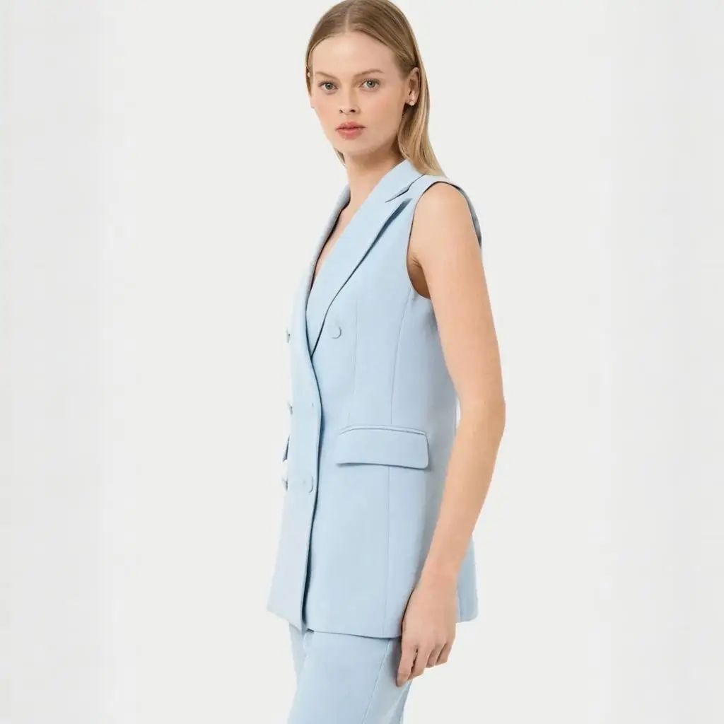 Mouwloze broekpakken voor dames 2-delige set Business Casual zomeroutfits Broekpak Set op maat