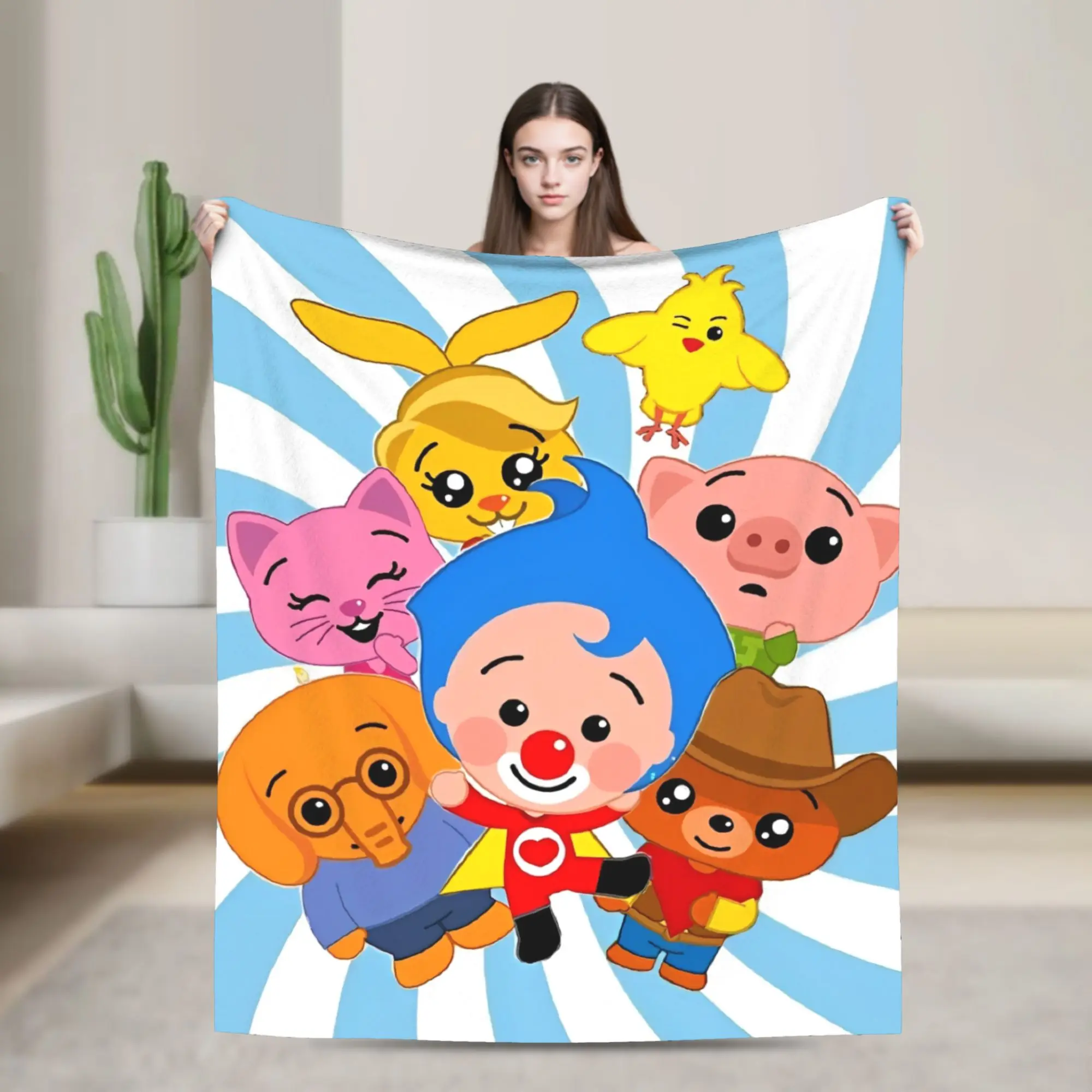 P-Plims Blanket Cartoon  Plush Awesome Soft Throw Blanket for Chair Covering Sofa Decoration,