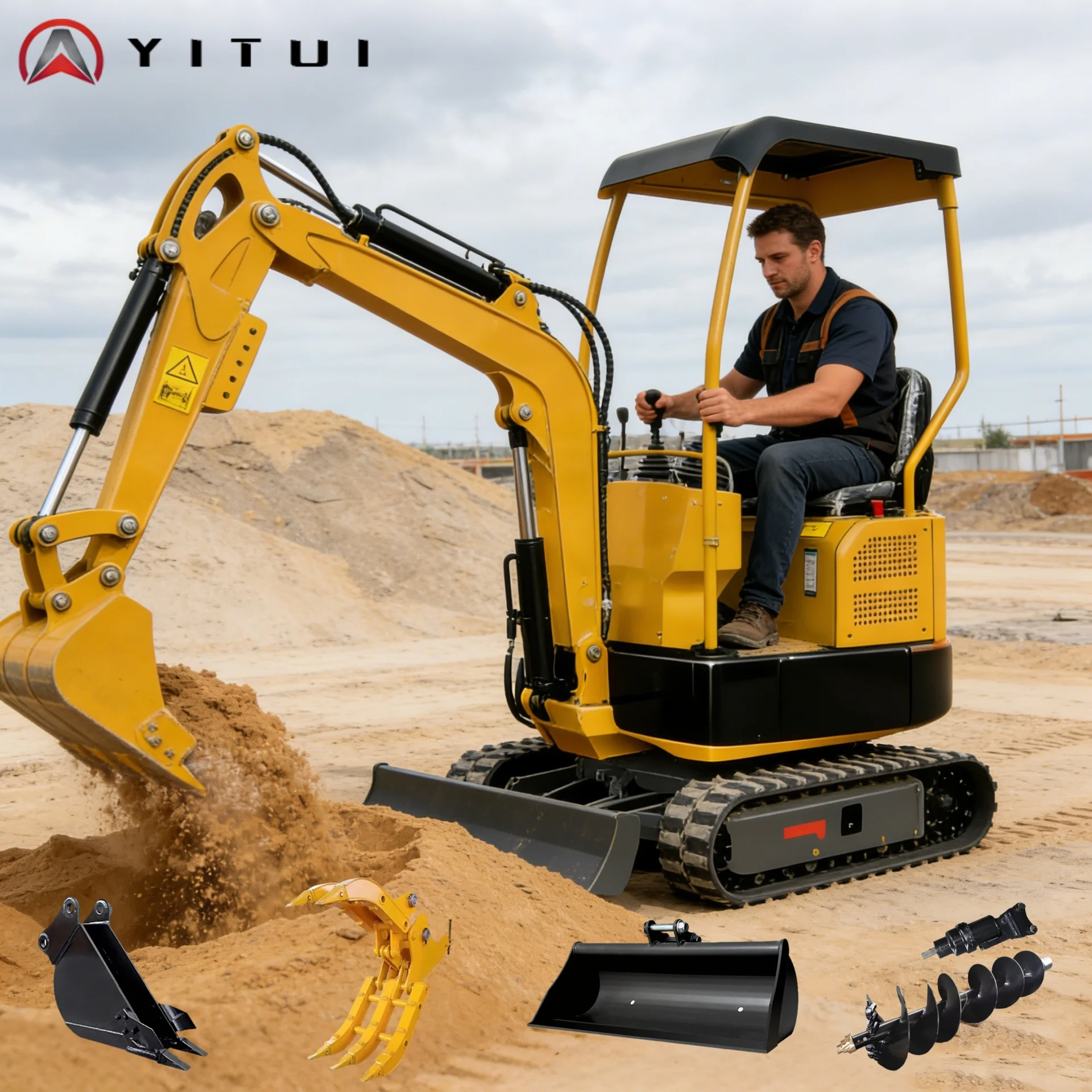 Mini Excavator Powerful Engine Euro 5 Certified Multiple Attachments For Orchard Landscaping & Household Construction Customized - view 3